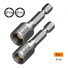 Головка торцевая NOX магнитная 10,8х48мм, 2 шт карта NUT SETTER